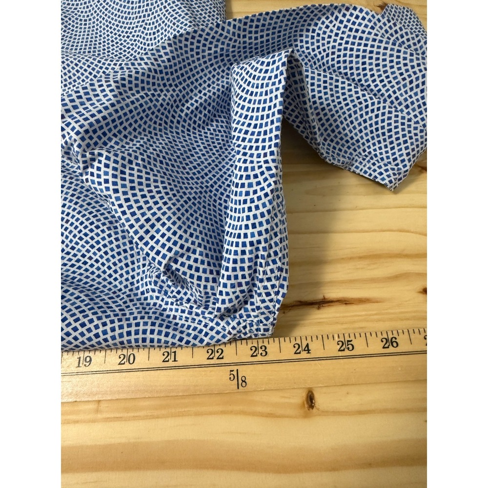 Robert Graham Button Down Shirt‎ Large Blue Geometric Long Sleeve Classic Fit - Picture 8 of 9